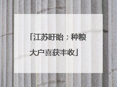 江苏盱眙：种粮大户喜获丰收